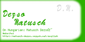 dezso matusch business card